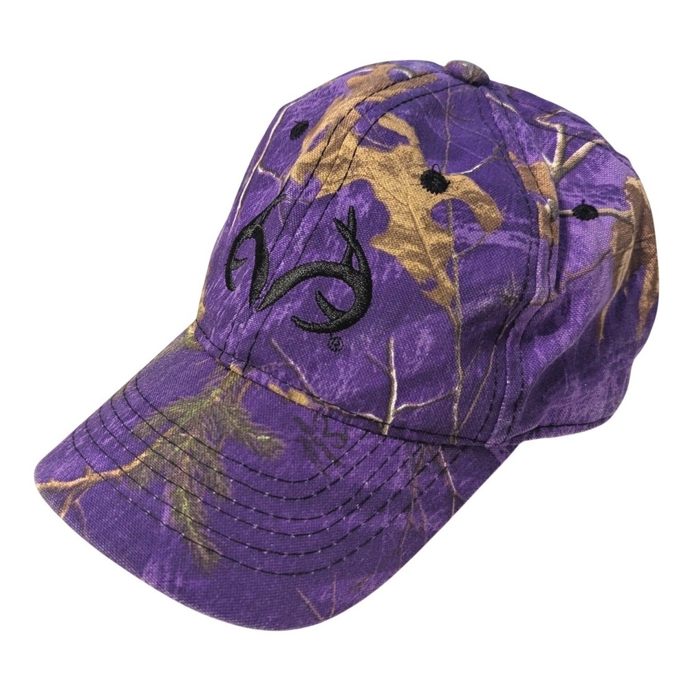 Realtree Purple‎ Camo Baseball Cap Hat Embroidered Antler Logo Adjustable Strap